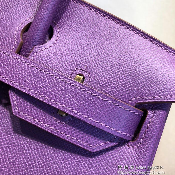HERMES愛馬仕 鉑金包 Birkin 30cm Epsom P9 Anemonb 海葵紫 金扣 頂級工藝 純手縫蠟線 時尚手提包  Ama1207